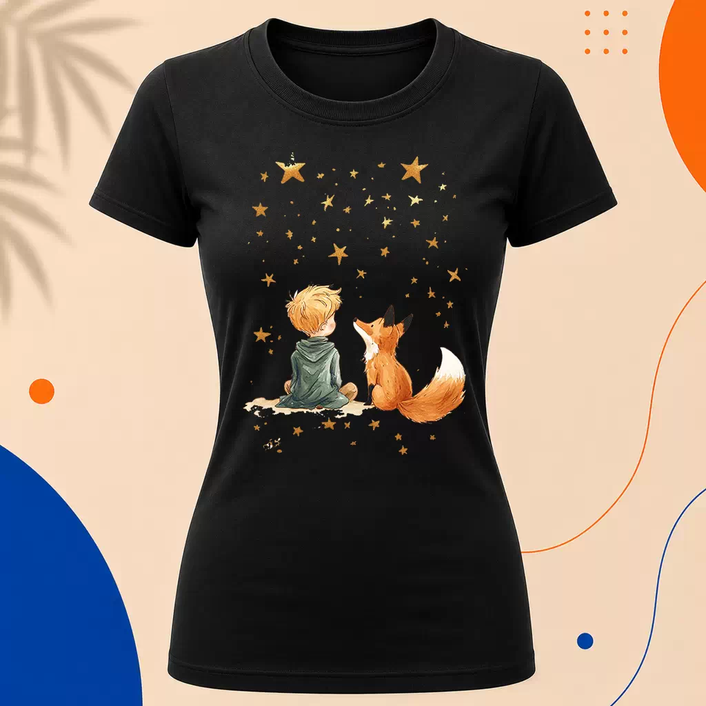 Dámské tričko - Společníci a hvězdy - Malý princ - Le petit prince